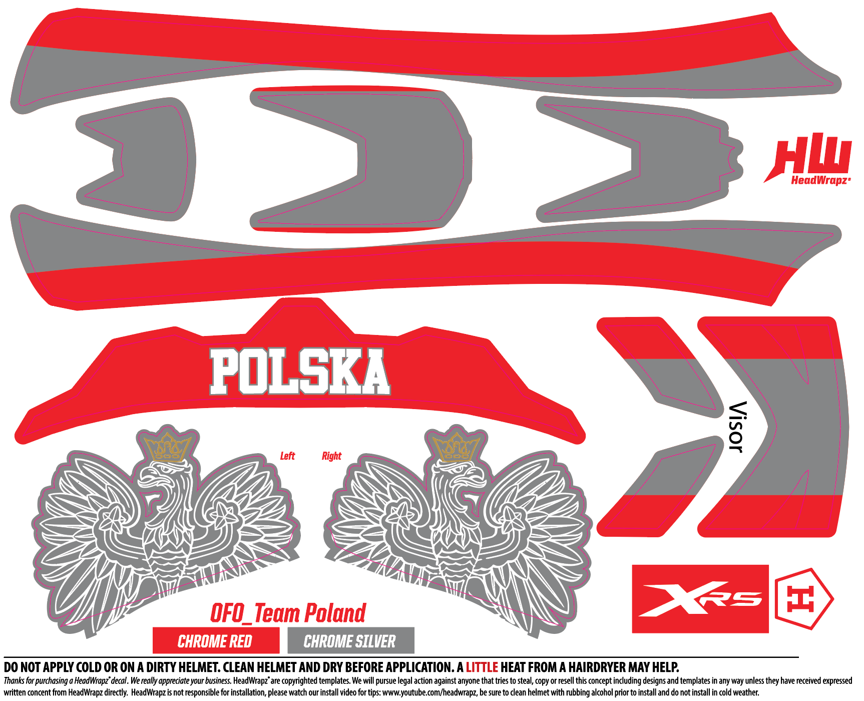Team Poland Lacrosse Decal Set